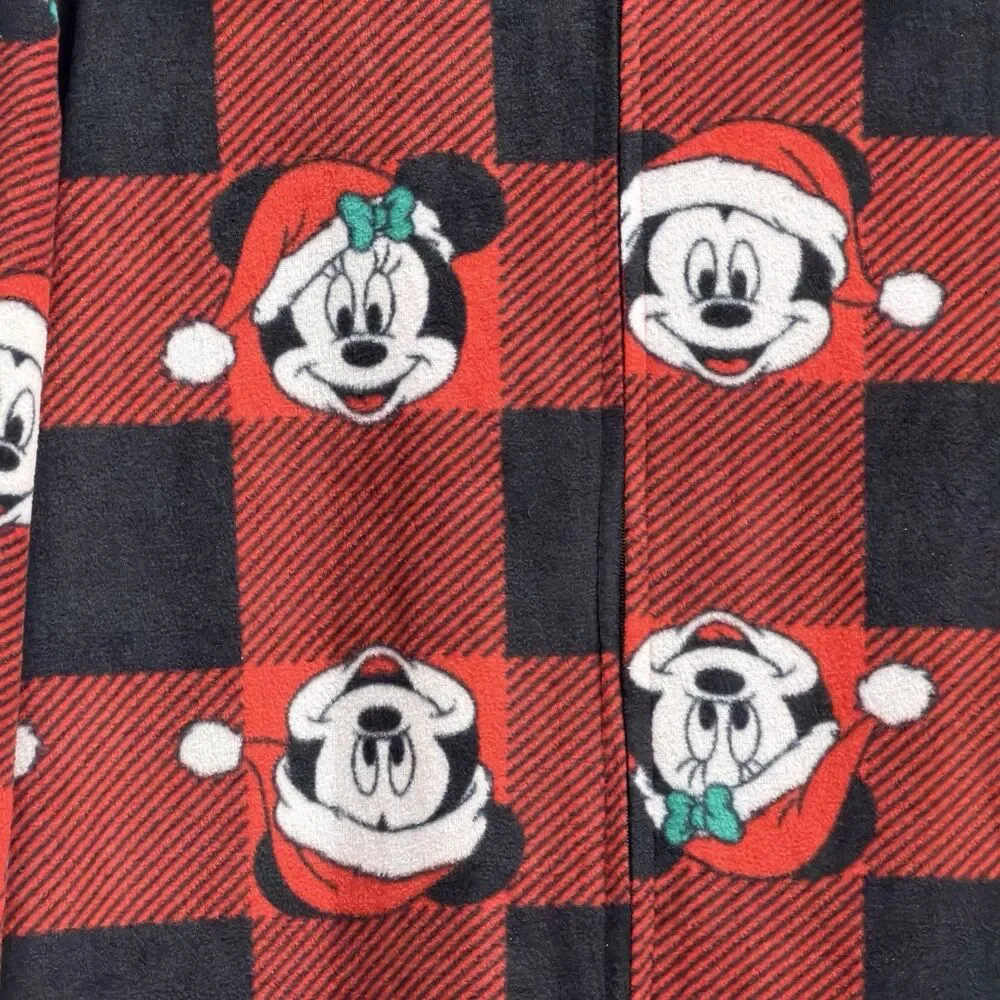 Disney Mickey Mouse Buffalo Plaid One Piece Pajamas L NWT - Picture 3 of 11